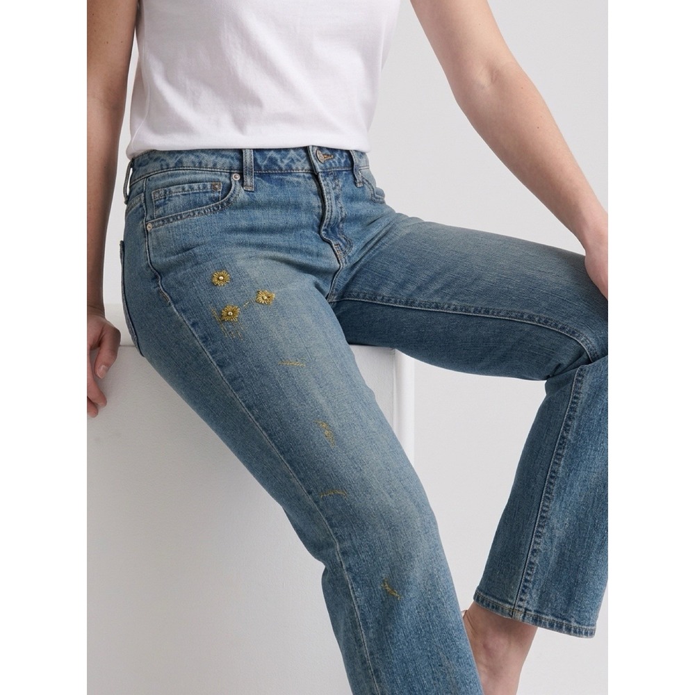 (b42/8)Lili Nucci Custom Floral Accent Designer Jeans Size 10 USA